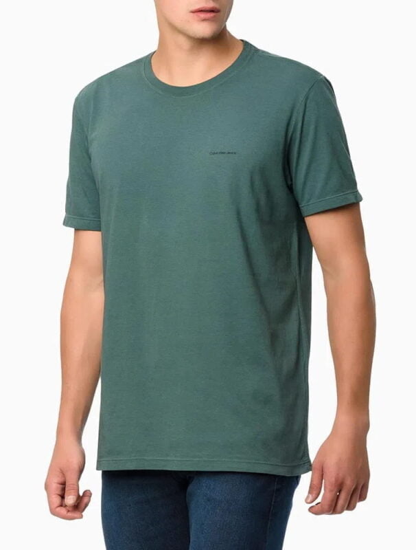 Camiseta Calvin Klein Jeans Logo Verde Masculino - Defato Sneakers