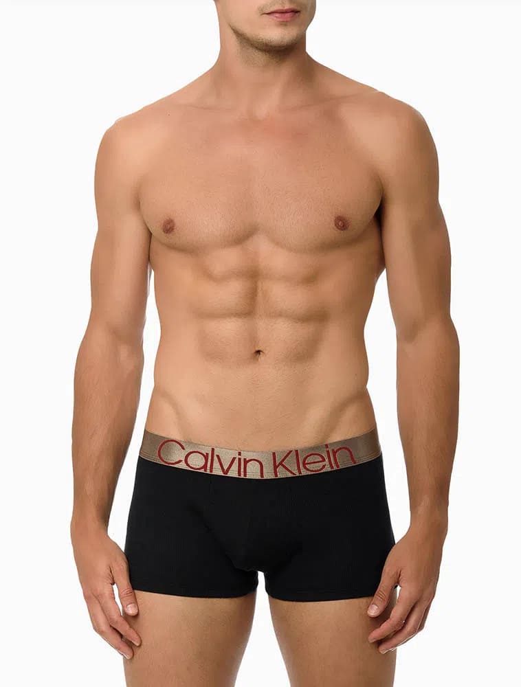Cueca Calvin Klein Jeans Trunk Ck Ribana Minimal Preto - Imagem 2