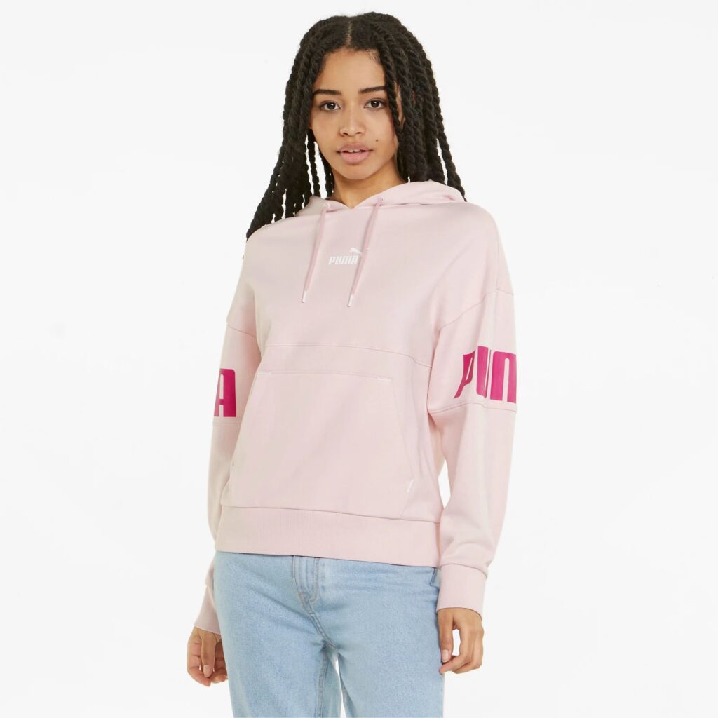 Blusa Puma Power Hoodie Rosa Feminino