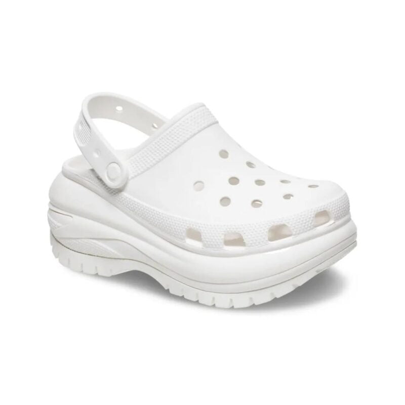 crocs mega crush clog "triple white"