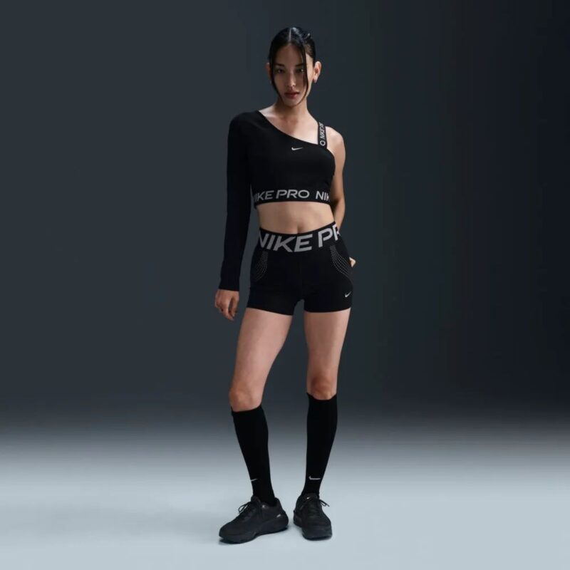 Nike Pro Shine Dri-FIT Asymmetrical Cropped Top