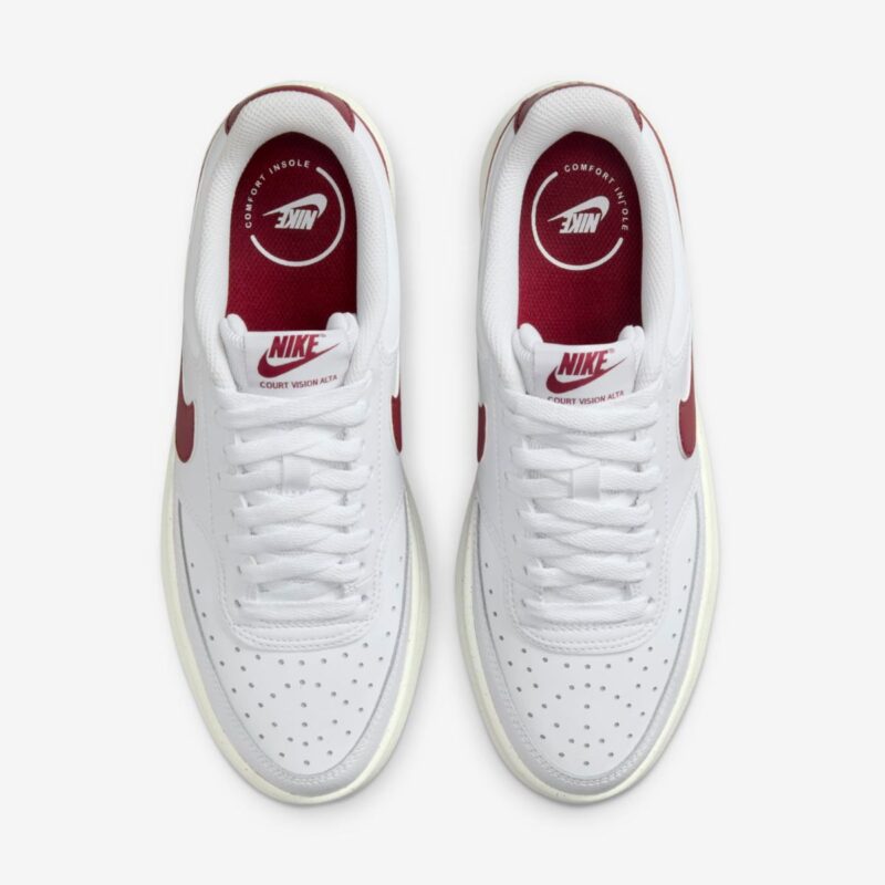 Tênis Nike Court Vision Alta "White Sail Team Red"