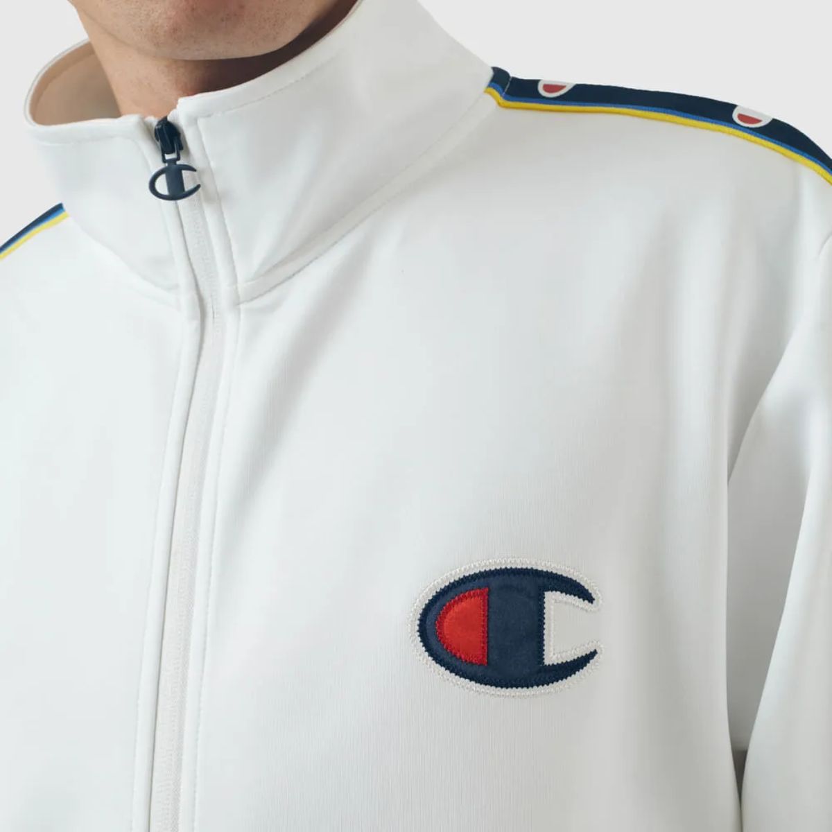 Conjunto Champion Active Tracksuit C Tape Mini Script Logo Branco