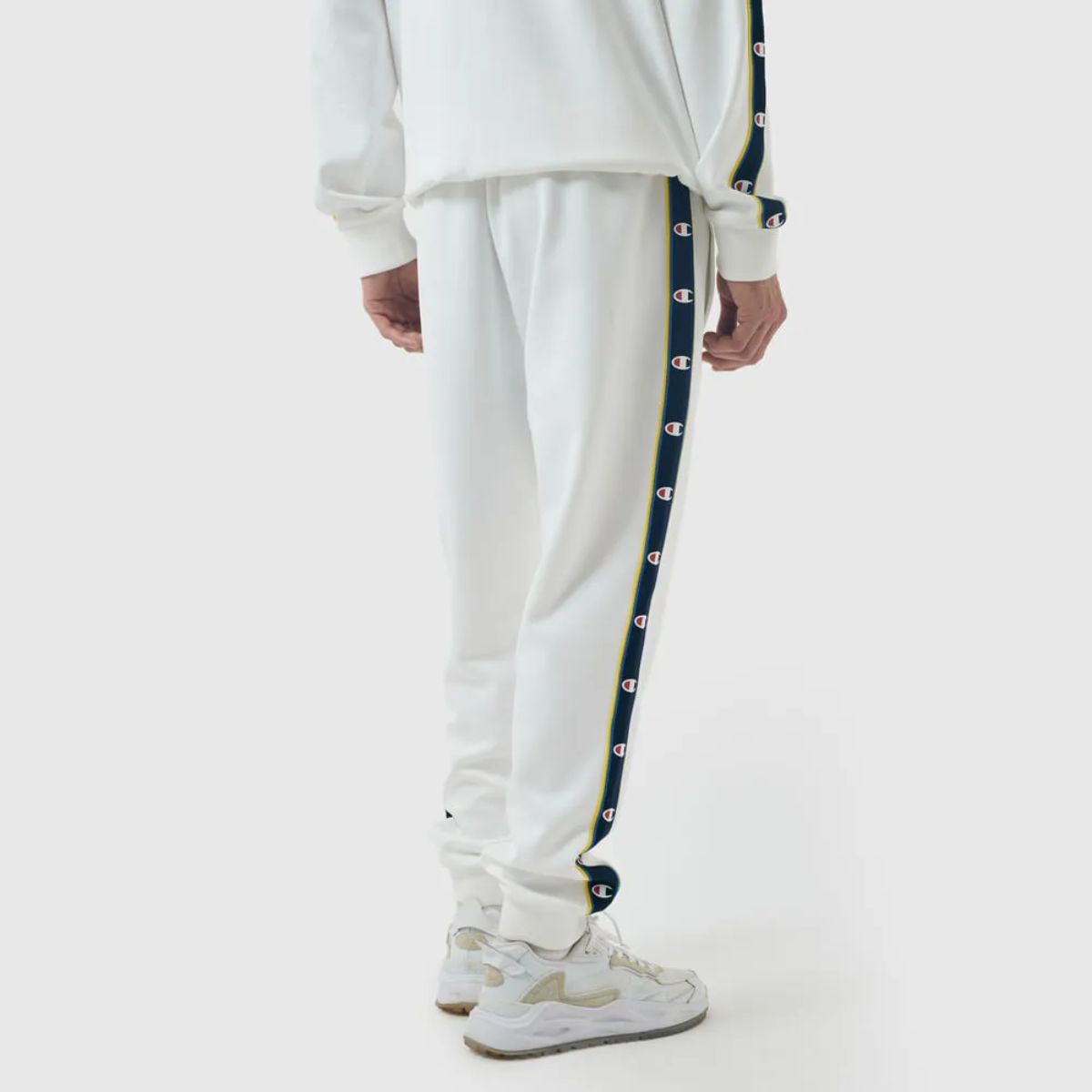 Conjunto Champion Active Tracksuit C Tape Mini Script Logo Branco
