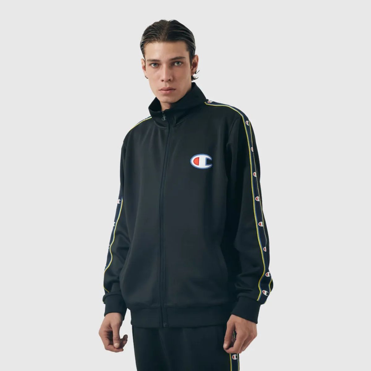 Conjunto Champion Active Tracksuit C Tape Mini Script Logo Preto