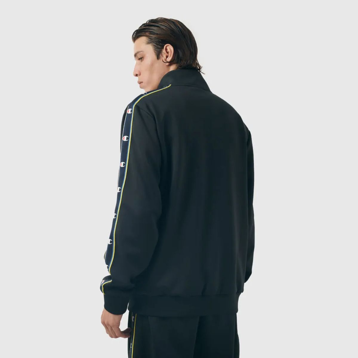 Conjunto Champion Active Tracksuit C Tape Mini Script Logo Preto