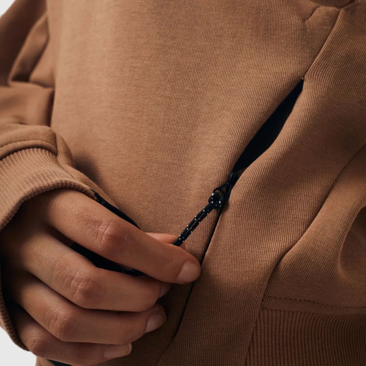 Moletom Champion Active Tech Hoodie Wmns Mini Script Logo Marrom