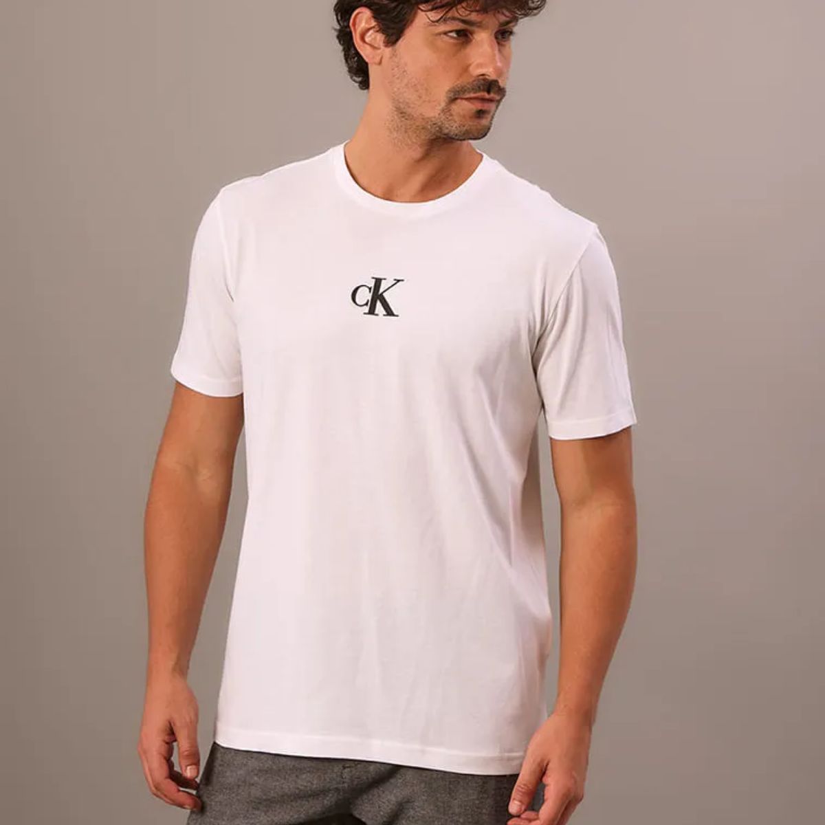 Camiseta Calvin Klein Rubber Patch Branco