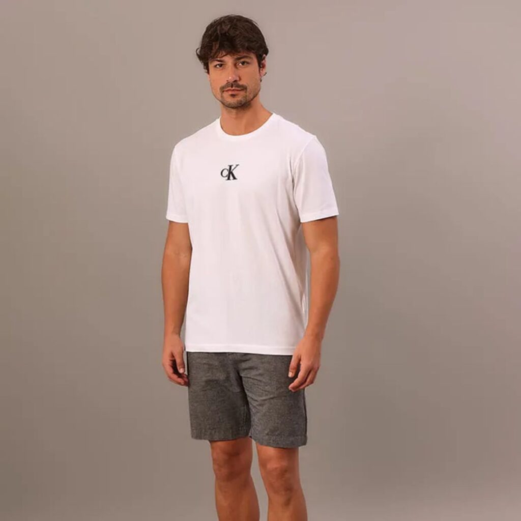 Camiseta Calvin Klein Rubber Patch Branco