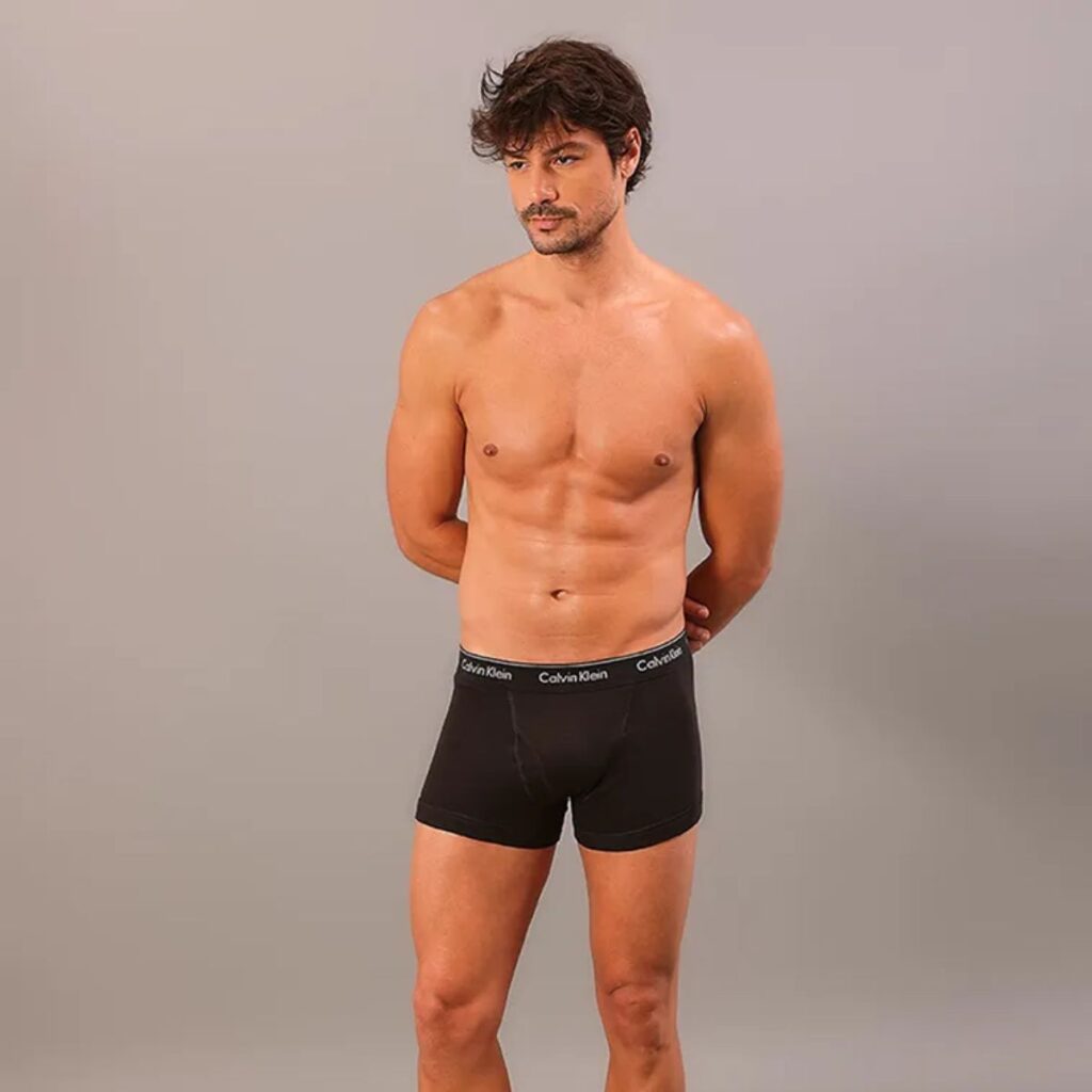 Kit 3 Cuecas Calvin Klein Trunk De Cotton Rib Black