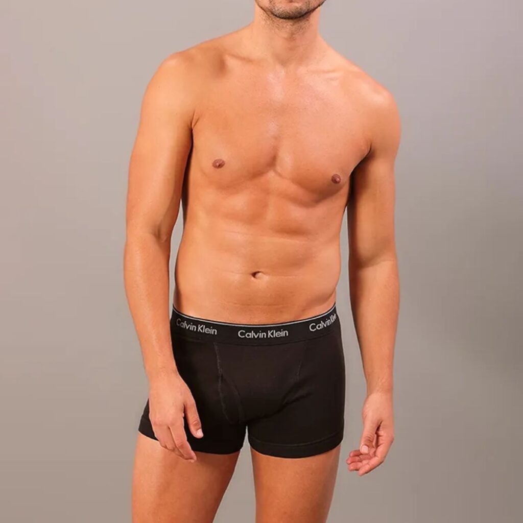 Kit 3 Cuecas Calvin Klein Trunk De Cotton Rib Black