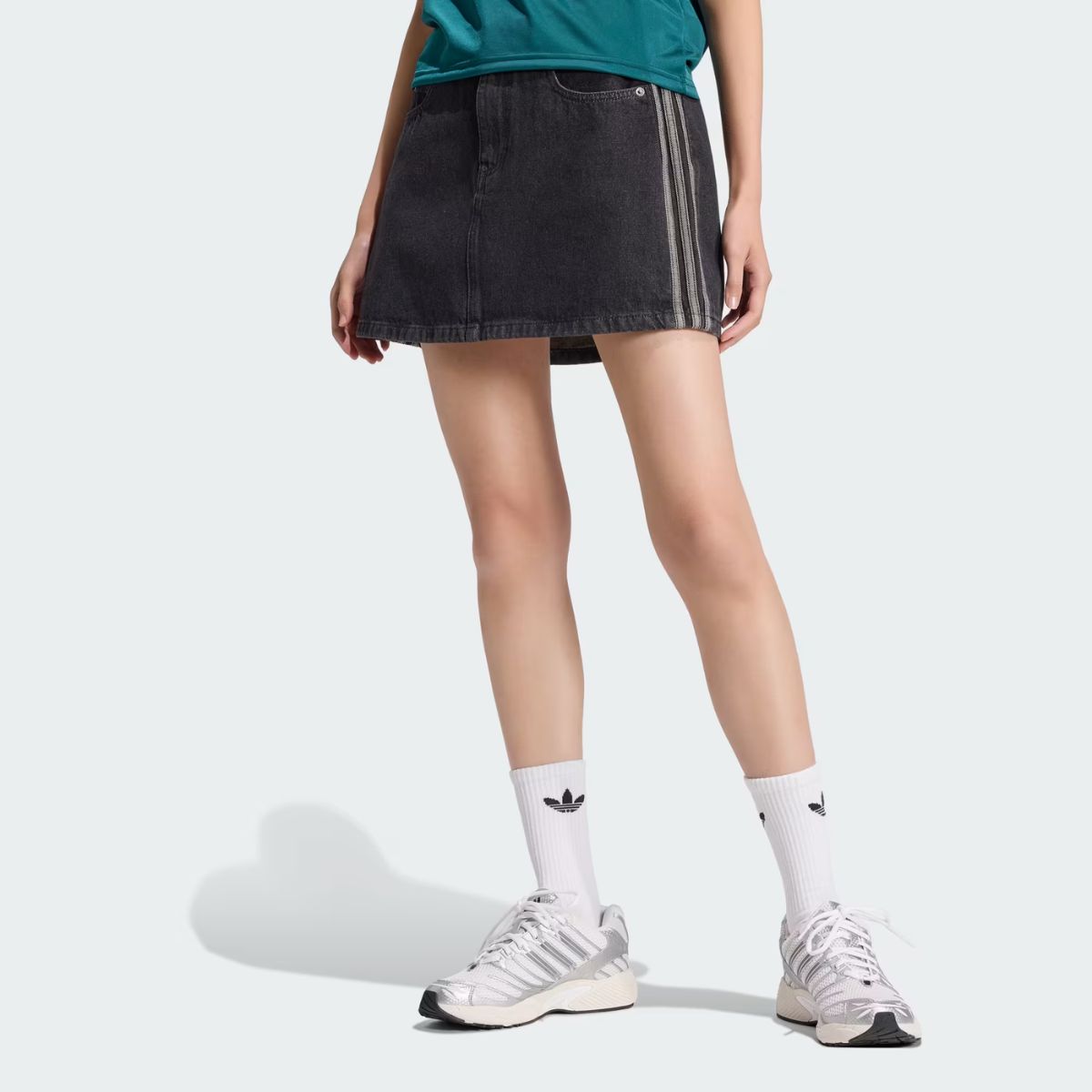 Saia Jeans Adidas Cintura Média