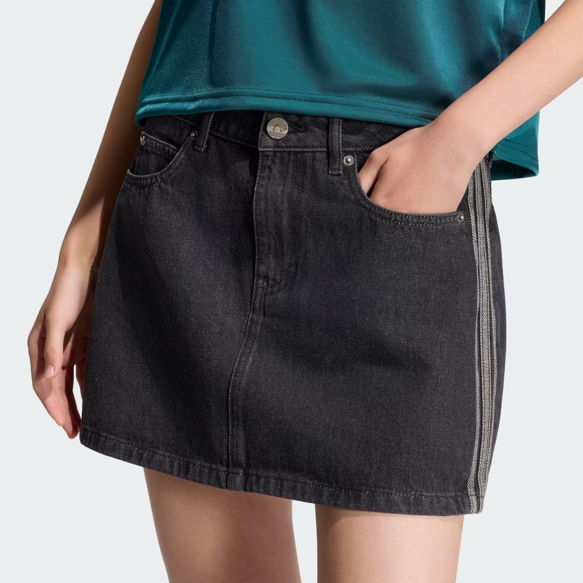 Saia Jeans Adidas Cintura Média