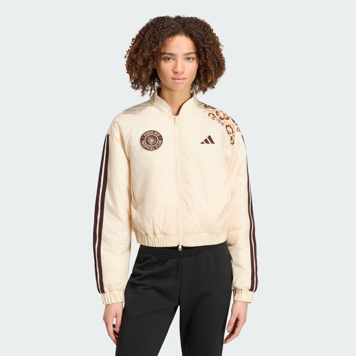 Jaqueta Adidas X Farm Rio Bomber Bege