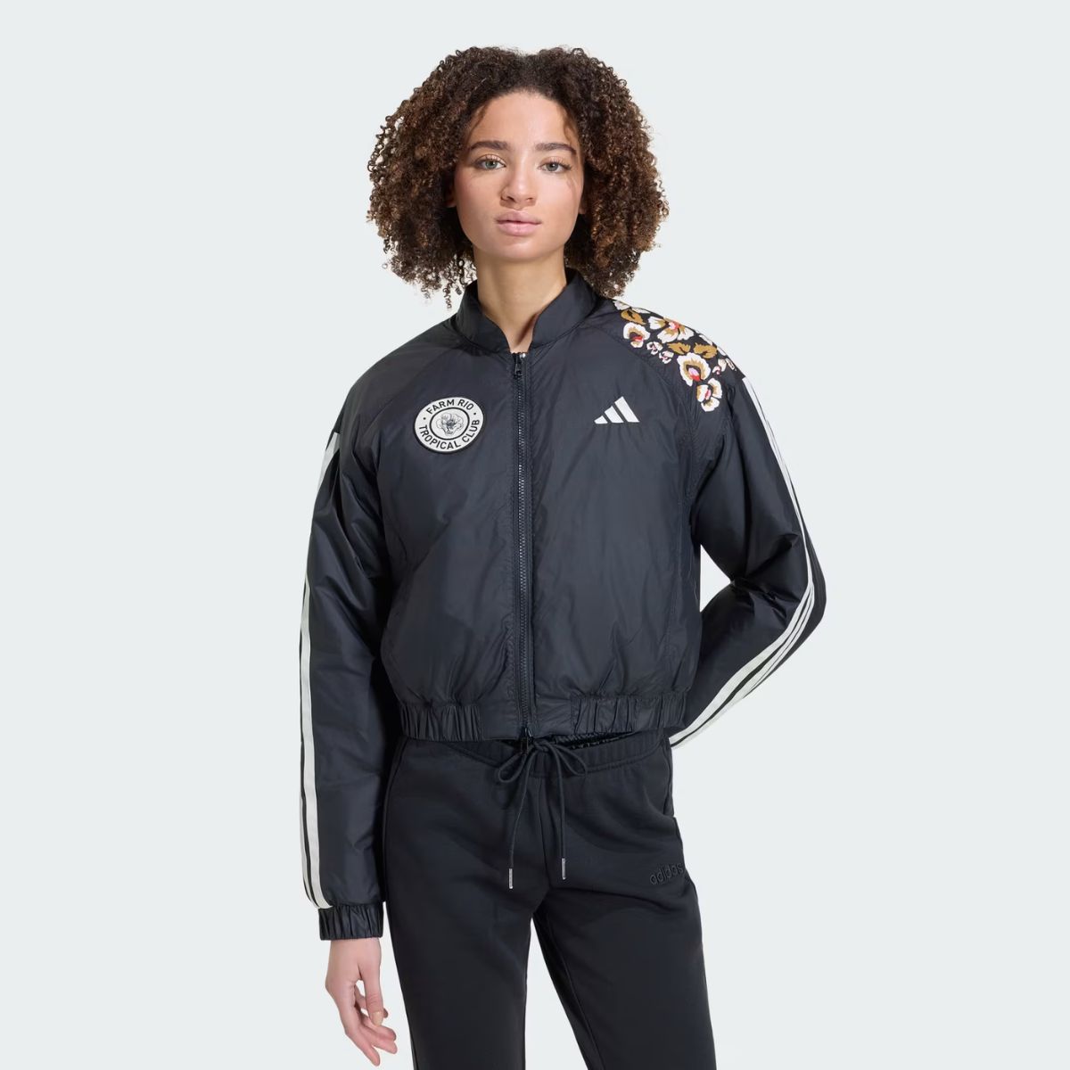 Jaqueta Adidas X Farm Rio Bomber Preta