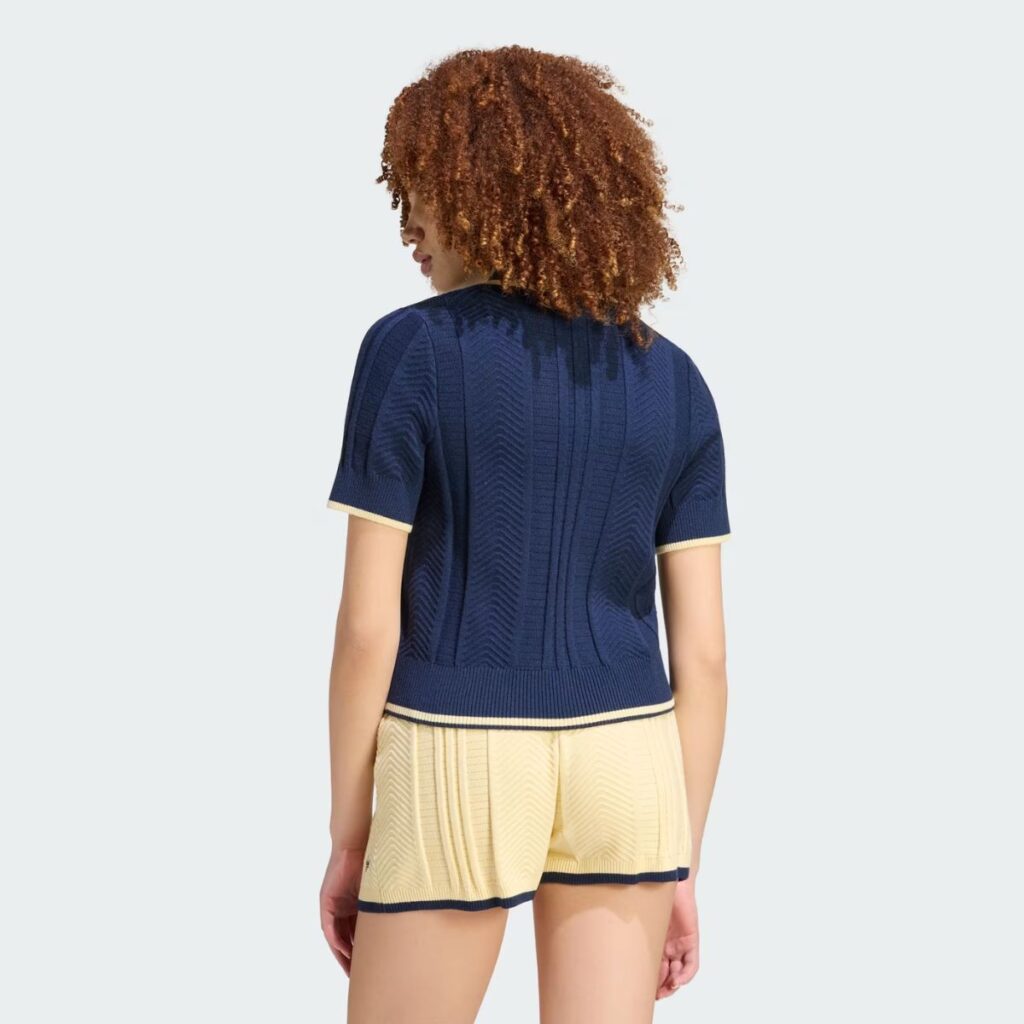 Polo Adidas De Malha Trançada Cali Azul