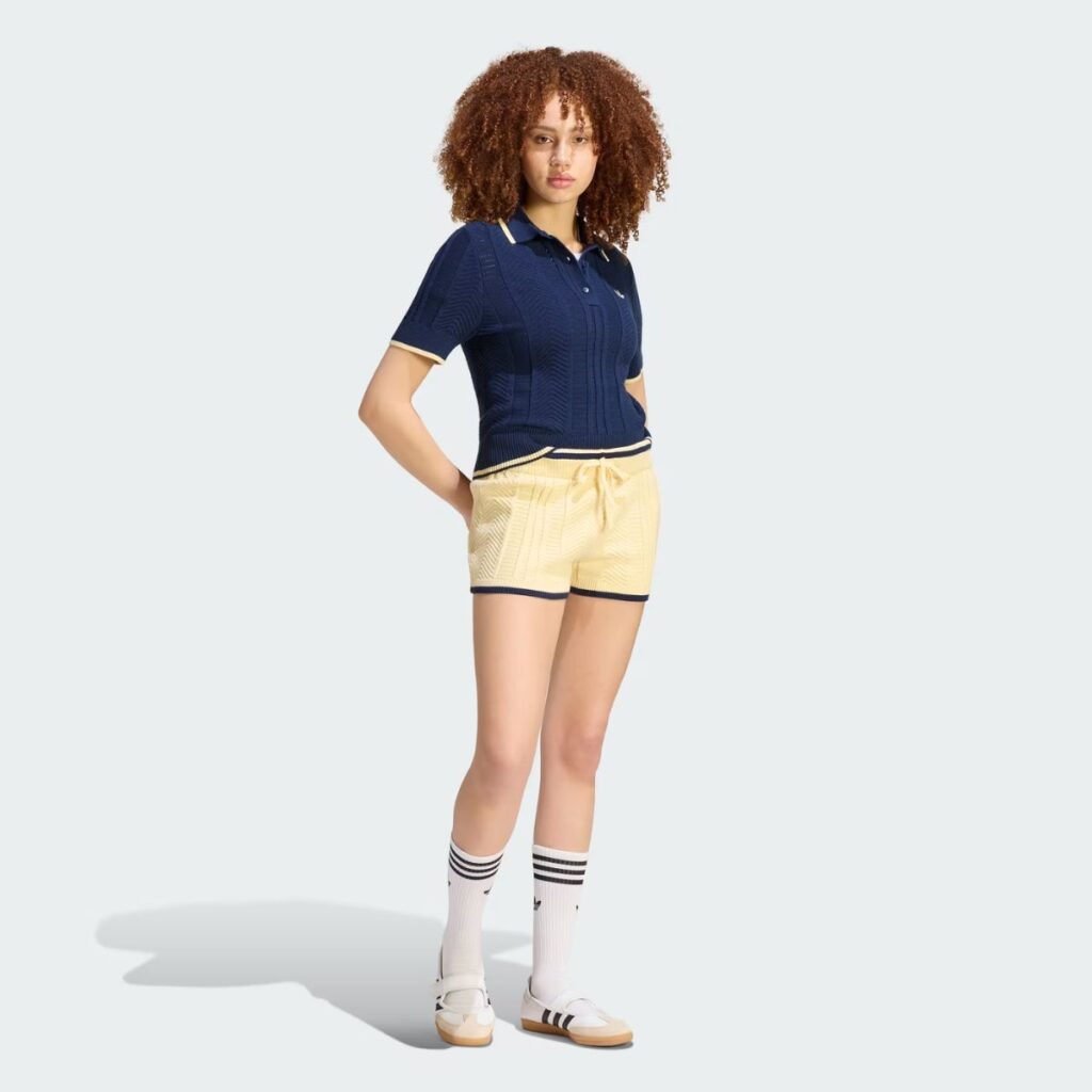 Polo Adidas De Malha Trançada Cali Azul