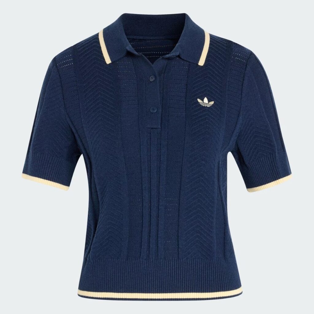 Polo Adidas De Malha Trançada Cali Azul