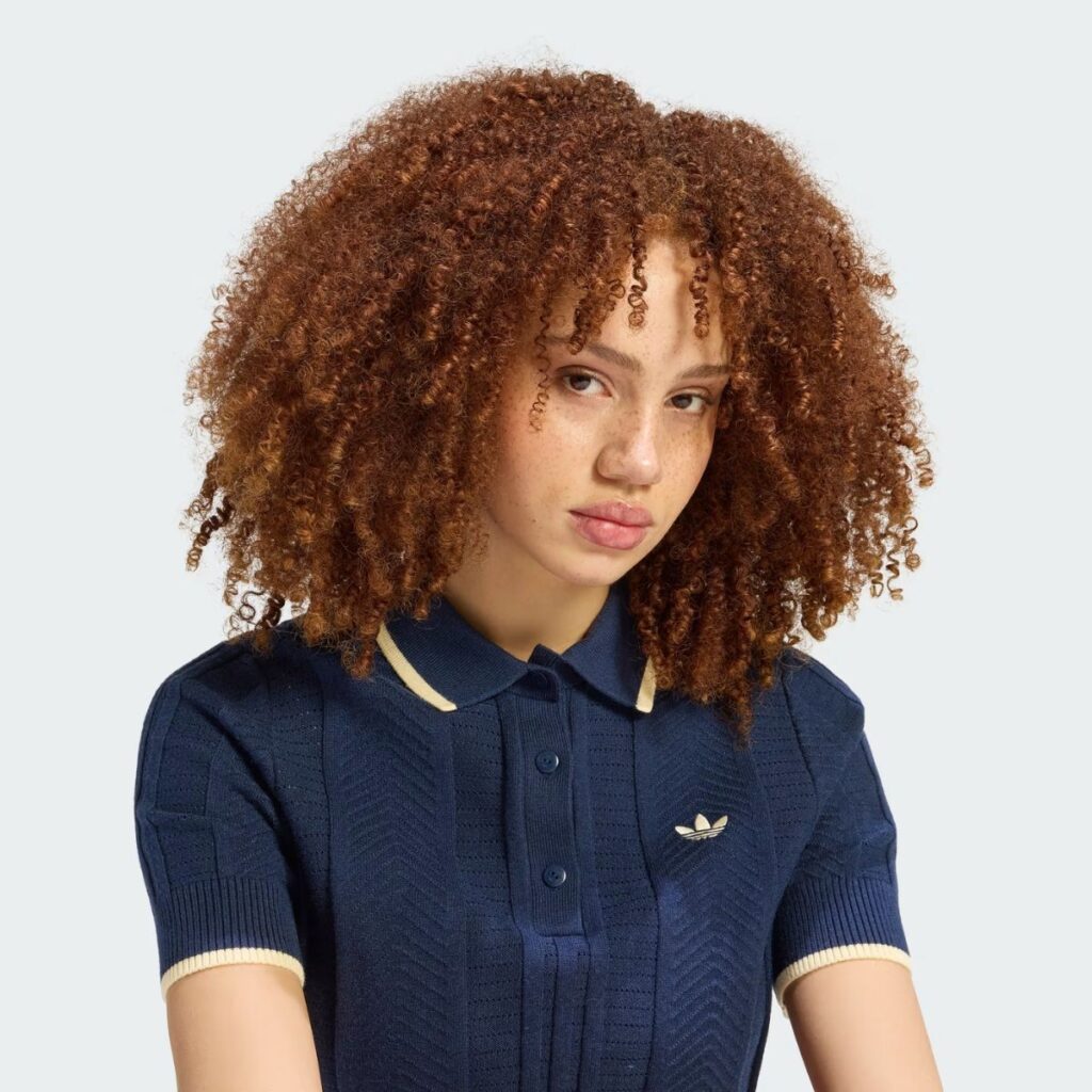 Polo Adidas De Malha Trançada Cali Azul