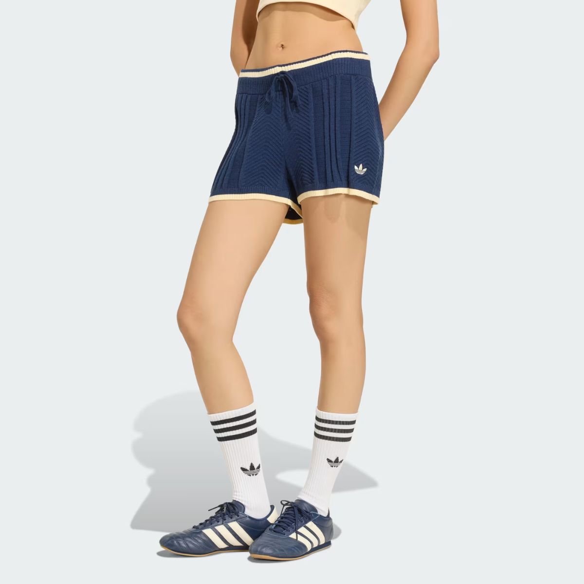 Shorts Adidas Cable Knit Azul