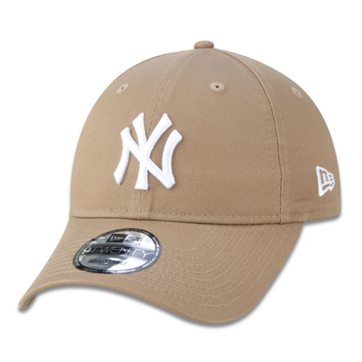 Boné New Era 9Twenty Mlb New York Yankees Aba Curva Kaki Logo Branco