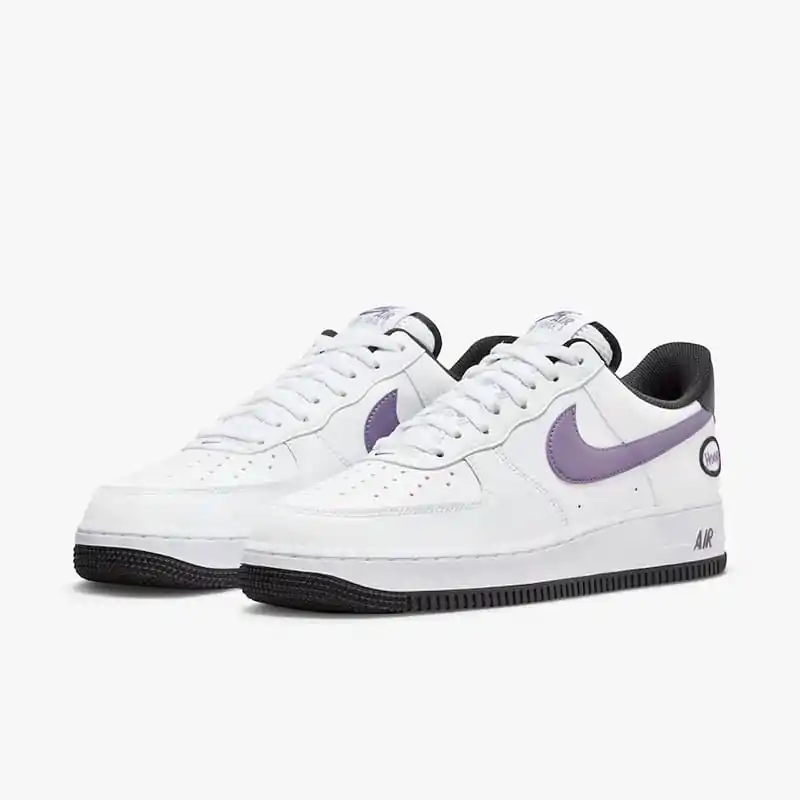 Air force ones purple swoosh top