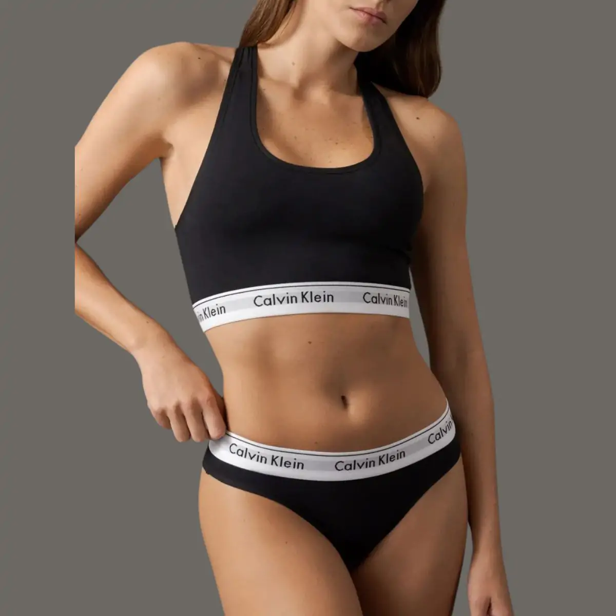 Calcinha Tanga Calvin Klein Jeans Preto